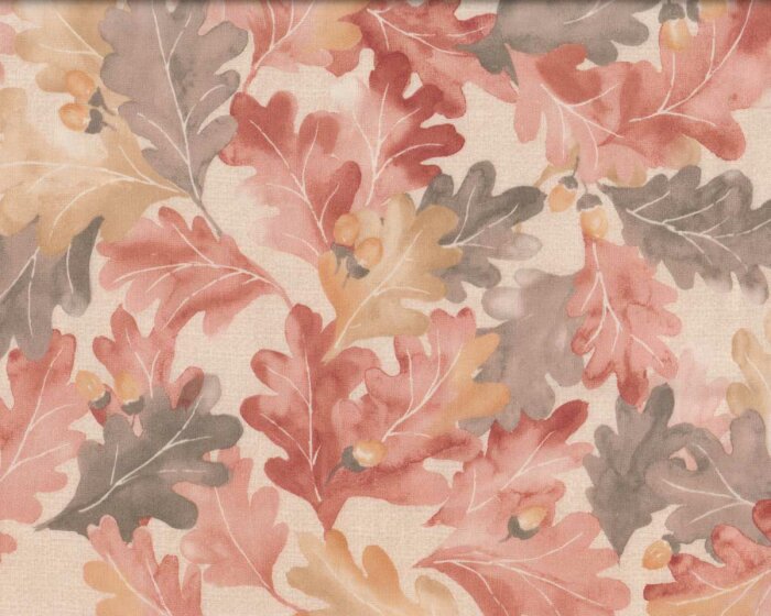 Patchworkstoff CENTENARY 25th, Blätter, altrosa, Yoko Saito