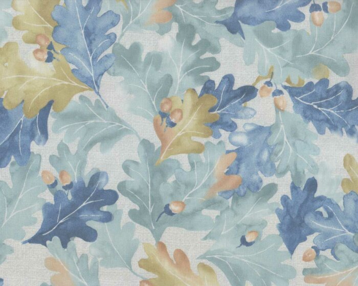 Patchworkstoff CENTENARY 25th, Blätter, mintgrau, Yoko Saito