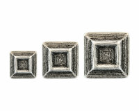 Quadratischer Metallknopf PYRAMIDE, Union Knopf