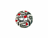 Kunststoffknopf COMIC LOVE mit Liebesbotschaft, Union Knopf
