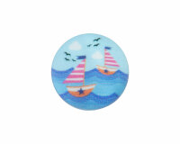Kinderknopf MEERESBRISE mit Segelbooten, Union Knopf