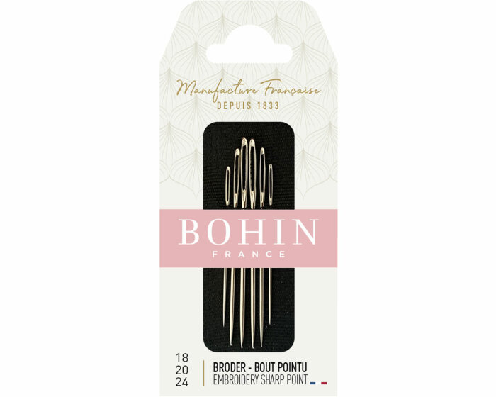 Canvas-Sticknadeln mit Spitze CREWEL, Bohin 18/20/24 Canvas