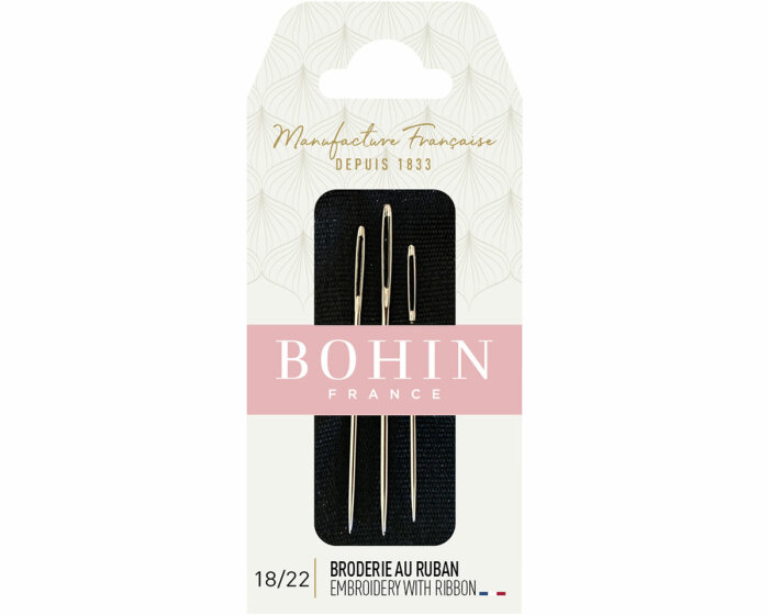 Canvas-Sticknadeln mit Spitze CREWEL, Bohin 18/22 Ruban