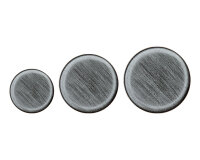 Gebürsteter Metallknopf CHROM, Union Knopf 18 mm