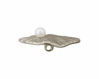 Geprägter Metallknopf BLATT mit Perle, Union Knopf 18 mm