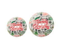 Kunststoffknopf MERRY CHRISTMAS, Union Knopf 23 mm