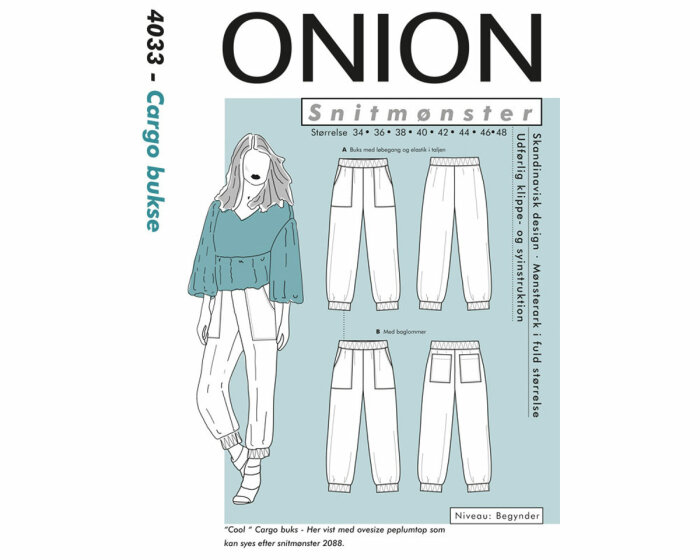 Cargo-Hose mit Ballonschnitt, Schnittmuster ONION 4033