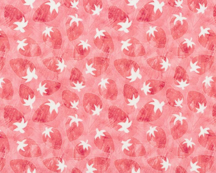 Baumwolljersey MARKET STRAWBERRY, Erdbeeren, Hilco