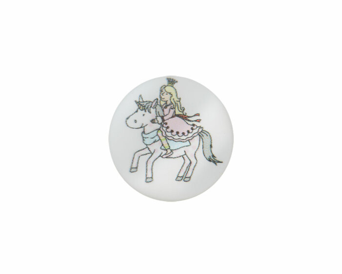 Kinderknopf PRINZESSIN ANNELI auf dem Einhorn, Union Knopf