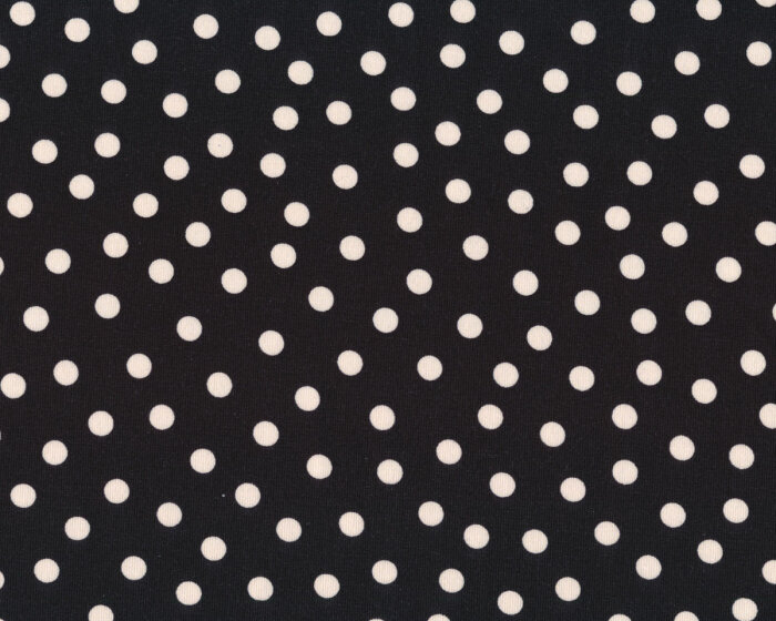 Baumwolljersey AVALANA POINT, Punkte, schwarz