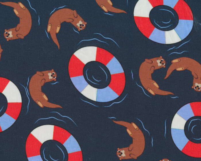 Baumwolljersey AVALANA LUTRO, Otter, marineblau