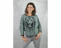 65-cm-Panel Baumwolljersey WILD TIGER by Thorsten Berger, grüngrau