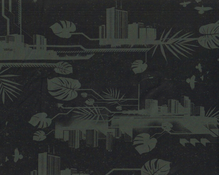 Baumwolljersey URBAN JUNGLE by Thorsten Berger, graugrün