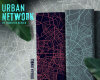 70-cm-Panel Sweatstoff URBAN NETWORK by Thorsten Berger, pflaume