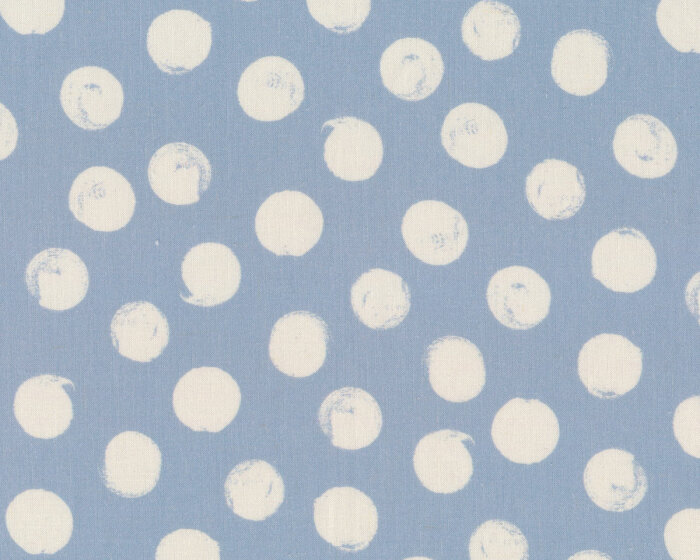 Viskose-Leinenstoff SELMA, Tupfenpunkte, hellblau