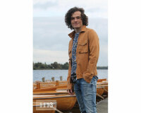 Jeansstoff mit Stretch WOVEN DENIM, zweifarbig, grün-pastellgelb