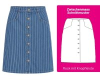 Jeansstoff aus Baumwolle, Streifen, blau, PS fabrics