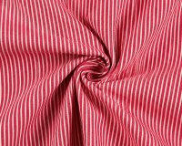 Jeansstoff aus Baumwolle, Streifen, rot, PS fabrics