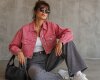 Jeansstoff aus Baumwolle, Streifen, rot, PS fabrics
