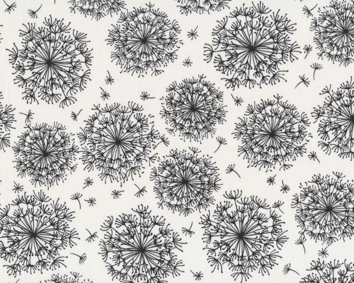 Patchworkstoff NIGHT & DAY, Pusteblumen, weiß-schwarz, Benartex