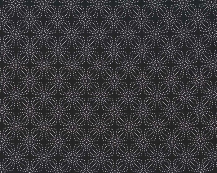 Patchworkstoff NIGHT & DAY, Blumenraster, schwarz-weiß, Benartex