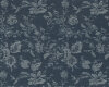 Jeansstoff WOVEN JACQUARD, Blumen, jeansblau
