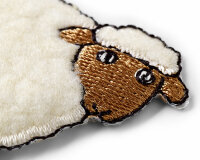 Bestickte Applikation SCHAF mit Plüsch, Prym 3,5 cm Höhe