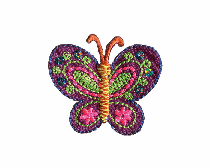 Bestickte Applikation SCHMETTERLING mit Pailletten, Prym