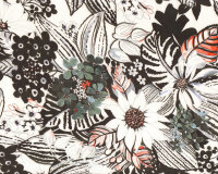 Baumwoll-Stretchstoff MADITHA, Blumen-Zeichnung, Hilco