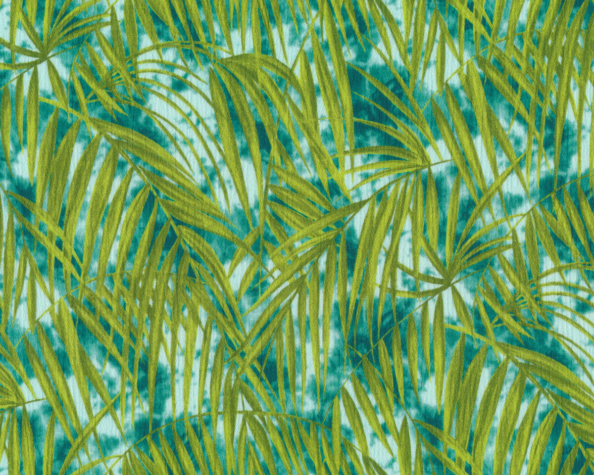 Viskosekreppstoff ARMATA, Palmen-Blätter, grasgrün, Hilco
