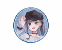 Manga-Applikation K-POP, Mädchen mit Hut, Prym