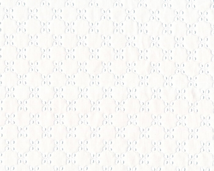 Baumwollstoff AVERIL, Lochstickerei, Blüten, weiß, Hilco