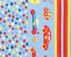 50-cm-Panel Baumwolljersey DOTS GO, Punkte und Rennautos, hellblau, Hilco
