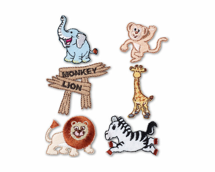 Kinder-Applikation ZOOTIERE, 6 Stück, Prym