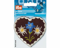 Bestickte Applikation OKTOBERFEST, Herz mit Enzian, Prym