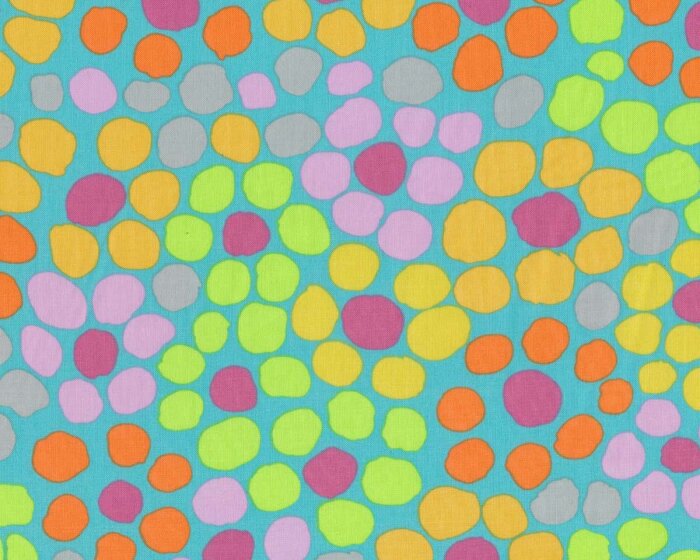 Patchworkstoff FLOWER DOT, Tupfen, türkis-limette, Kaffe Fassett