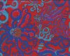 Patchworkstoff OCTOPUS, Kraken, rot-blau, Kaffe Fassett