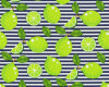Dekostoff HAPPY, Limetten auf Streifen, schwarz-hellgrün