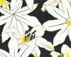 Baumwoll-Stretchstoff LILLA LILLY, Mega-Lilien, gelb-schwarz, Hilco
