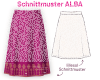 Viskose-Satinstoff ART DECO, Bordüren-Stickerei, fuchsia, Toptex