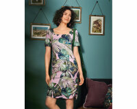 Stretchstoff Scuba-Print PALMA, Blätter, rosa, burda style