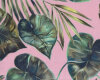 Stretchstoff Scuba-Print PALMA, Blätter, rosa, burda style