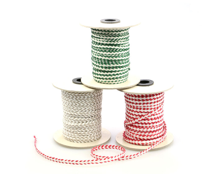 Schmucklitze aus Leinen, zweifarbig, Vaupel & Heilenbeck rot-natur