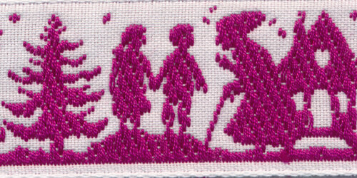 Webband MÄRCHENWALD, Acufactum fuchsia-weiß