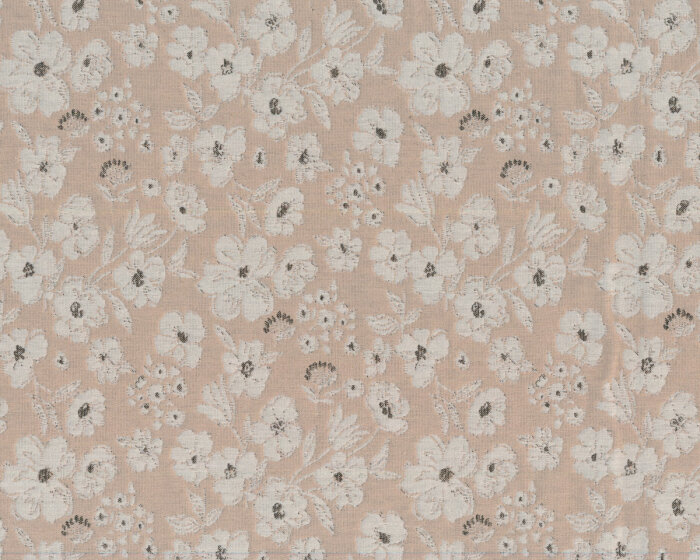 Baumwoll-Jacquardstoff ALICIA, Blüten, hellbeige, Toptex
