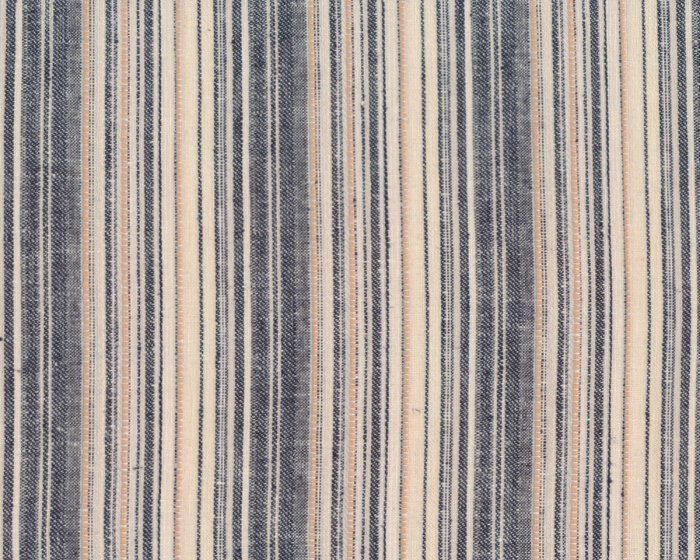 Leinenstoff mit Baumwolle MARIIES, Streifen-Muster, natur-blau