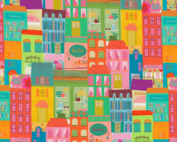 Deko-Baumwollstoff ATELIER DE PROVENCE, Häuser