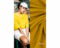 Baumwoll-Bündchenstoff COLLAR, einfarbig, senfgelb, Fibre Mood