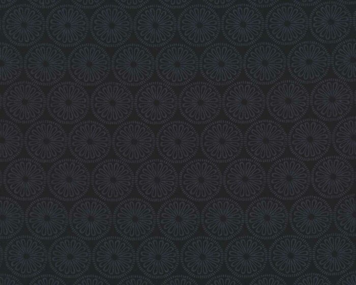 Patchworkstoff NIGHT & DAY, Blumenkreise, schwarz, Benartex