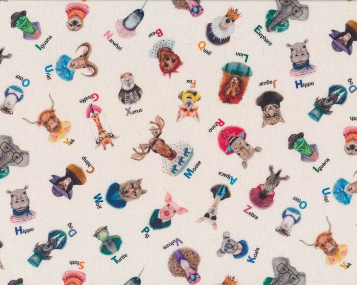 Patchworkstoff ZOOTOPIA, Tier-Alphabet, Elizabeths Studio